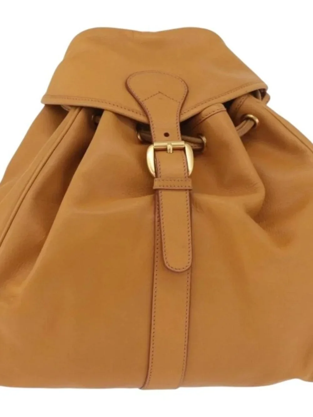 GUCCI Backpack Leather Beige Gold 003 58 0008 Auth 182383